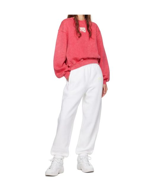 Alexander Wang Red Logo Flocked Faded Sweatshirt