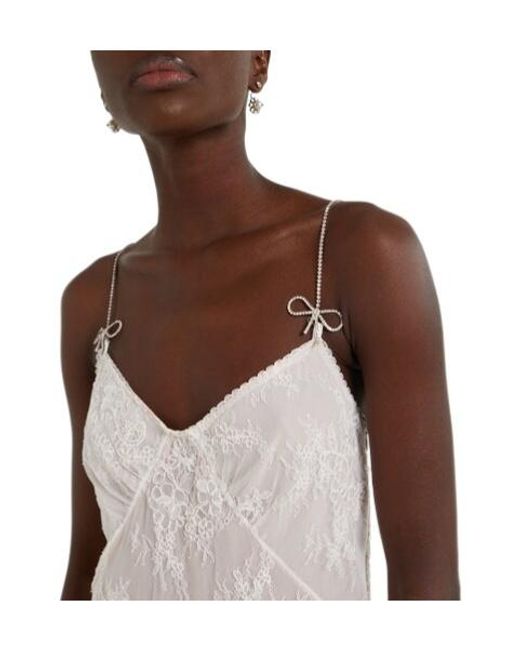 Blumarine White Embellished Lace Maxi Dress