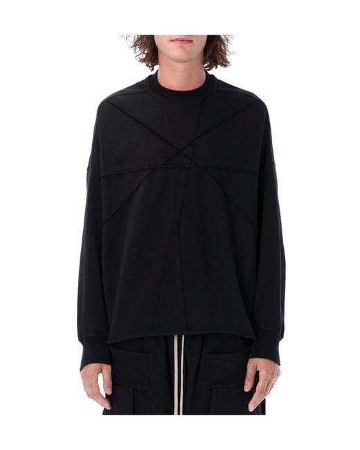 Rick Owens Black Drkshdw Stitch-Detail Sweatshirt for men