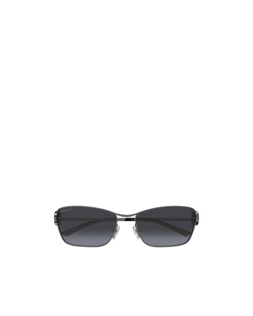 Gucci White Eyewear Rectangular Frame Sunglasses