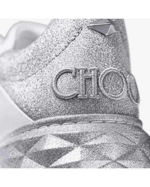 Jimmy Choo White Diamond Maxi/F Ii Leather Sneaker