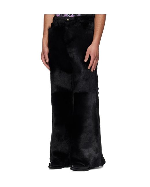Lu'u Dan Black 'Year Of The Horse' Series Pony Phat Xl Leather Trousers for men