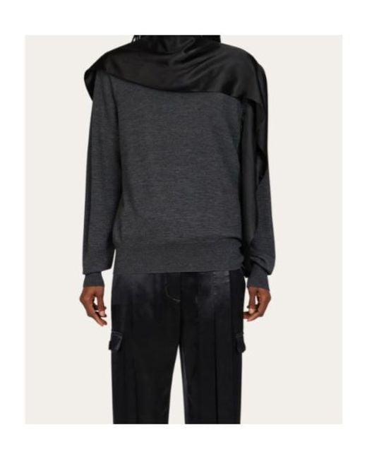 Ferragamo Black Scarf Neck Pullover