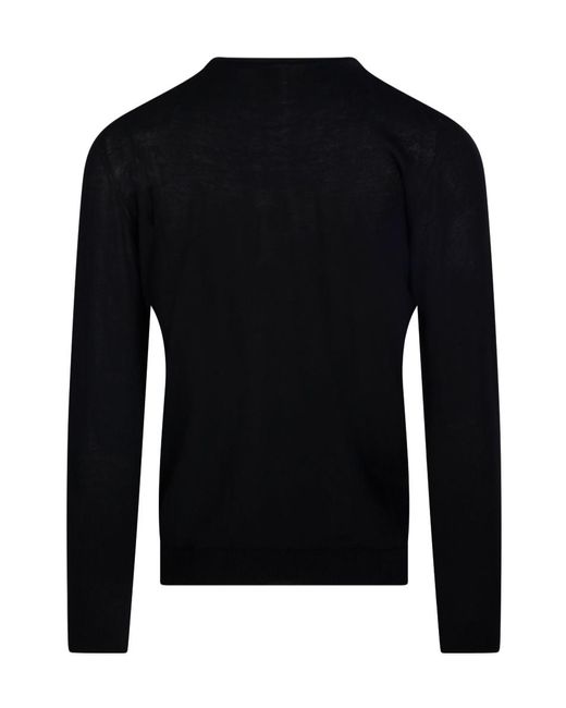 Roberto Collina Black Round Neck Sweater for men