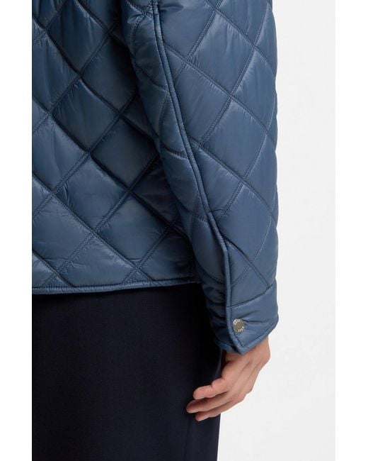 Boss Blue Long-Sleeved Cotton-Padded Jacket for men