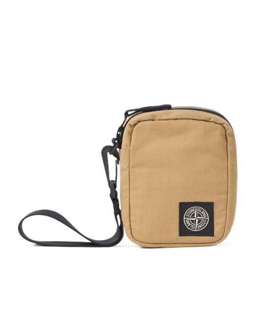 Stone Island Natural Compact Logo Shoulder Bag for men