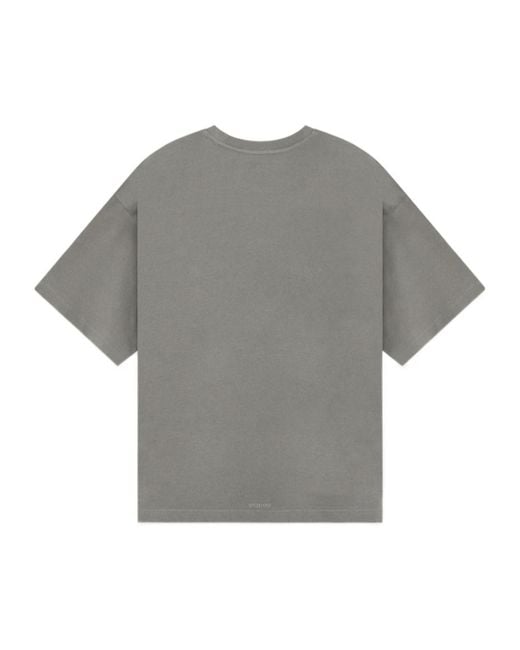 we11done Gray Multi Logo Print T-Shirt for men