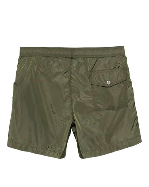 Moncler Green Lisere Trim Swim Shorts for men