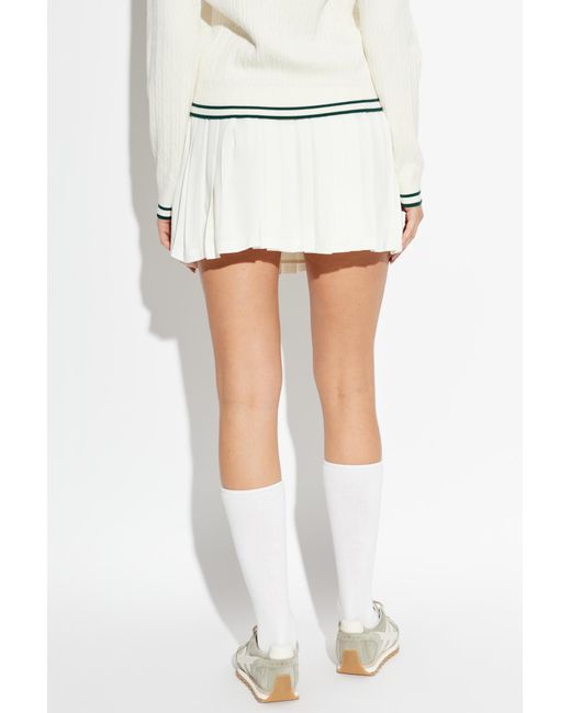 Sporty & Rich White Pleated Midi Skirt
