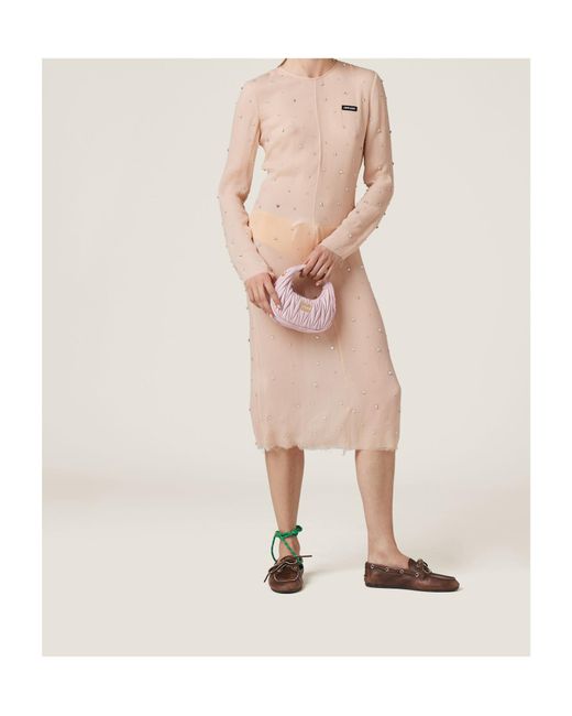 Miu Miu Pink Wander Matelassé Nappa Leather Hobo Mini-Bag