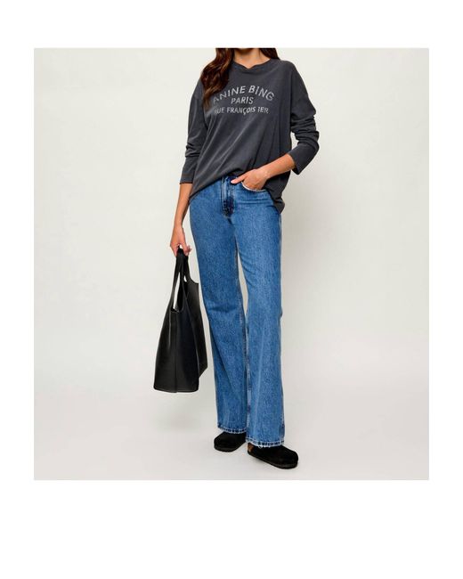 Anine Bing Blue Long-Sleeved T-Shirt