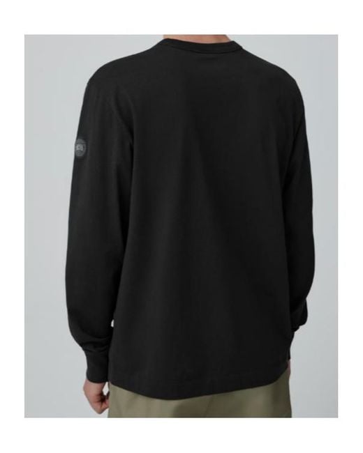 Canada Goose Black Long-Sleeved Crewneck T-Shirt for men