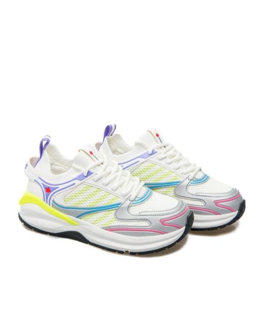 DSquared² White Dash Panelled Lace-Up Sneakers