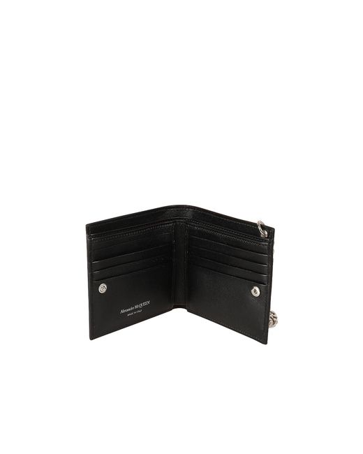 McQueen White Chain Leather Wallet for men