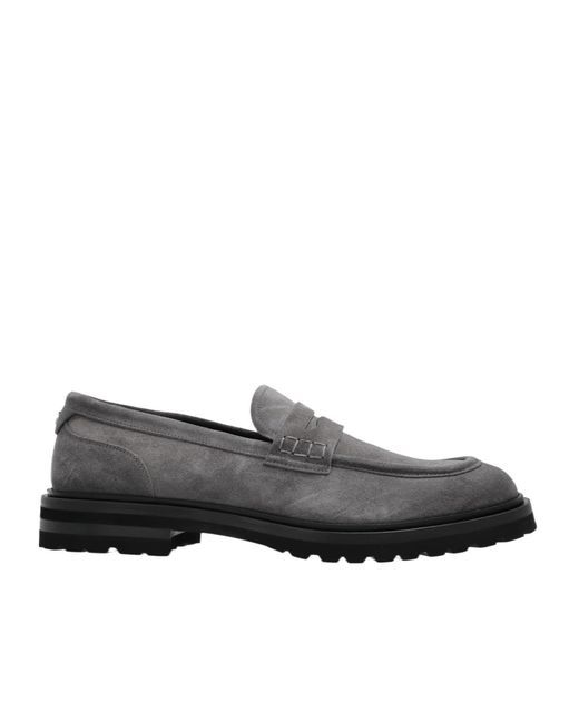 Dolce & Gabbana Gray Round Toe Loafers for men
