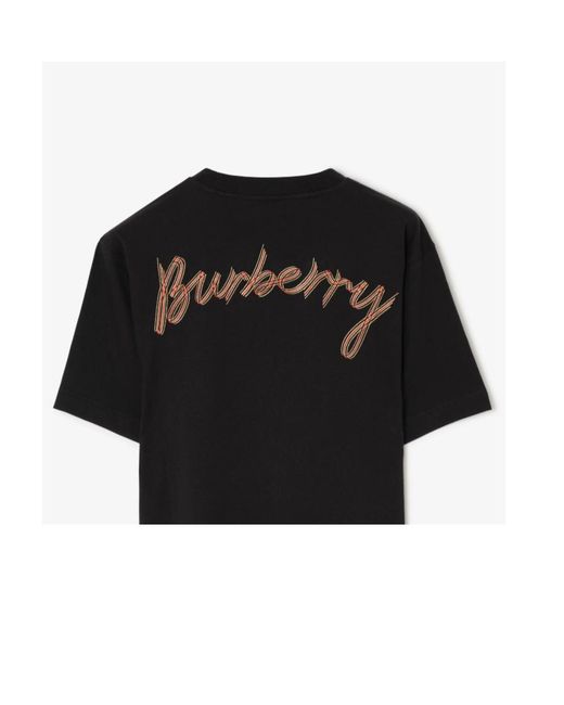 Burberry Black Logo Cotton T-Shirt for men