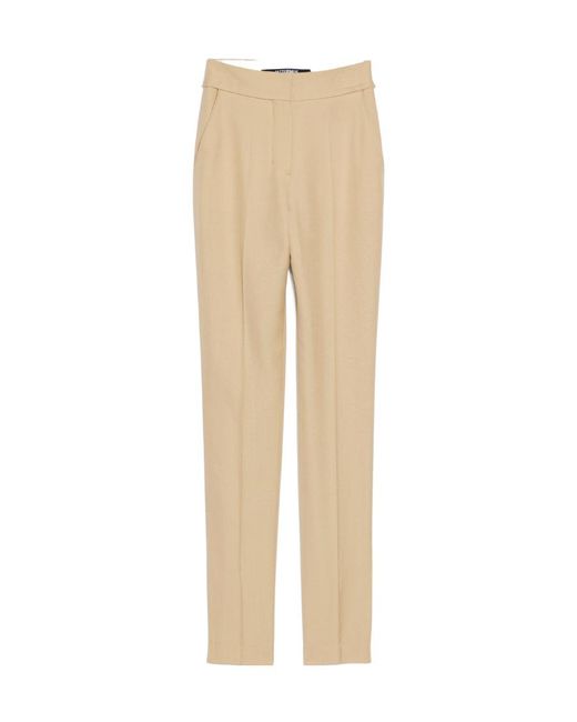 Jacquemus Natural Le Pantalon Tibau Slit Pants