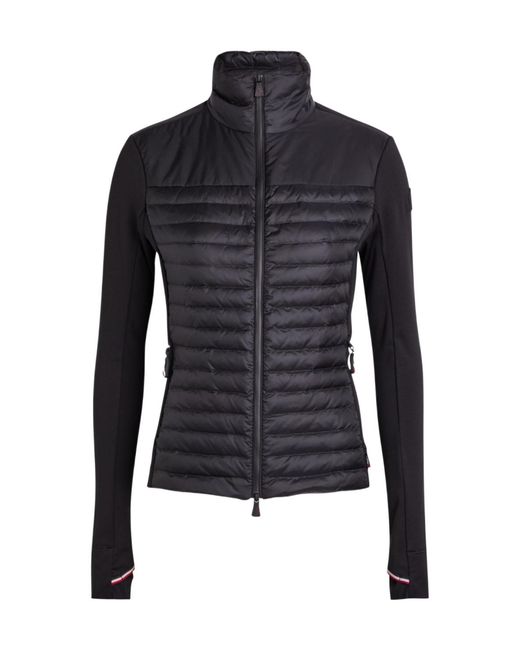 Moncler Blue Quilted Shell And Jersey Jacket