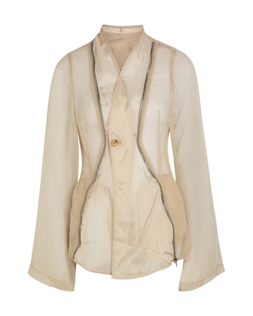 Rick Owens Natural Stag Panelled Tulle Jacket