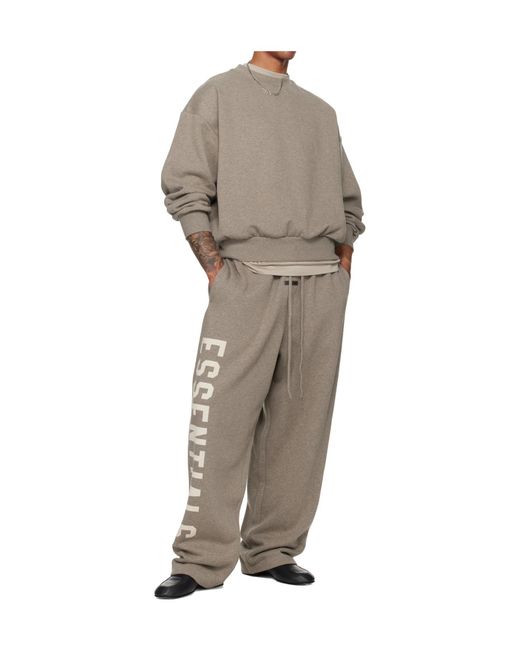 Fear Of God Gray Logo-Print Drawstring Track Pants for men