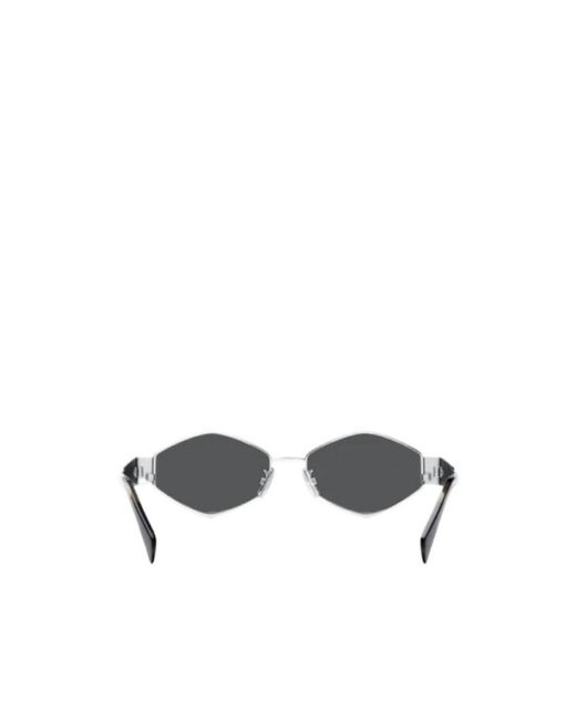 Céline White Eyewear Geometric Frame Sunglasses