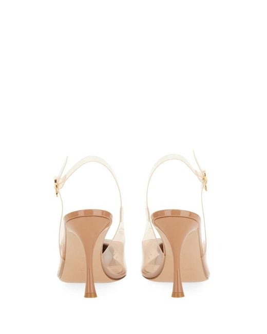 Gianvito Rossi White Diana Pointed Toe Slingback Pumps