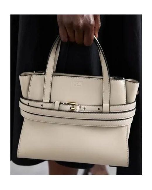 Moschino Natural Zipper Shoulder Bag
