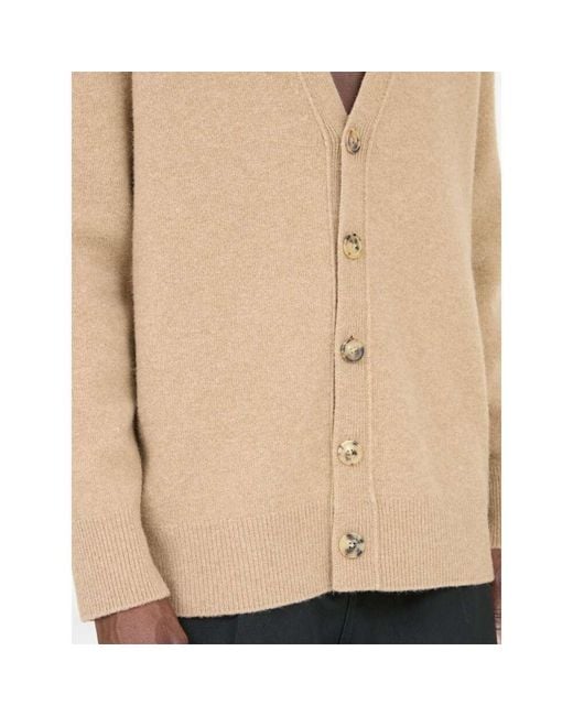 Maison Margiela Natural V-Neck Button-Up Cardigan for men