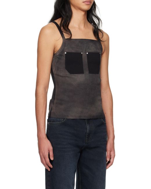 Dion Lee Black Rivet-Embellishment Tank Top for men