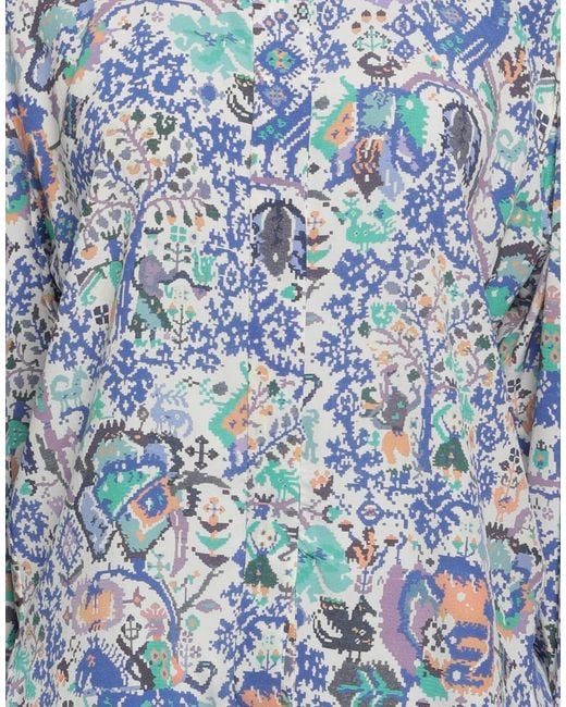 Isabel Marant Blue Printed Long-Sleeved Cover-Up