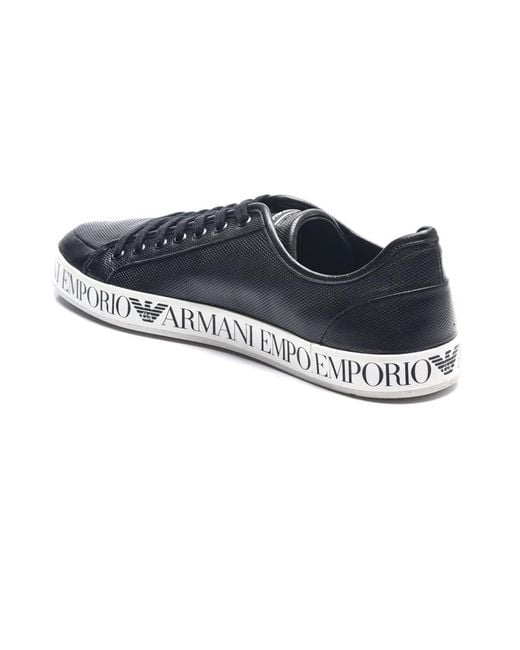 Emporio Armani Blue Logo Casual Sneakers for men