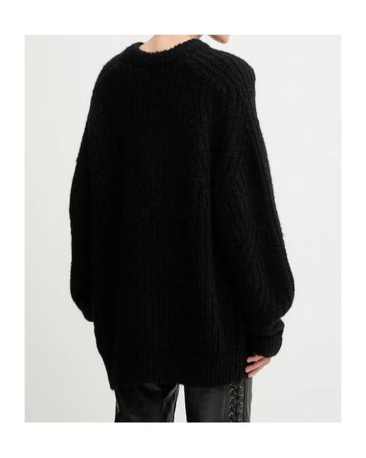 ROTATE BIRGER CHRISTENSEN Blue Logo Intarsia-Knit Crewneck Jumper