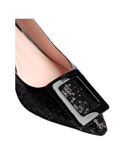 Roger Vivier Black Virgule Pointed-Toe High-Heeled Sandals