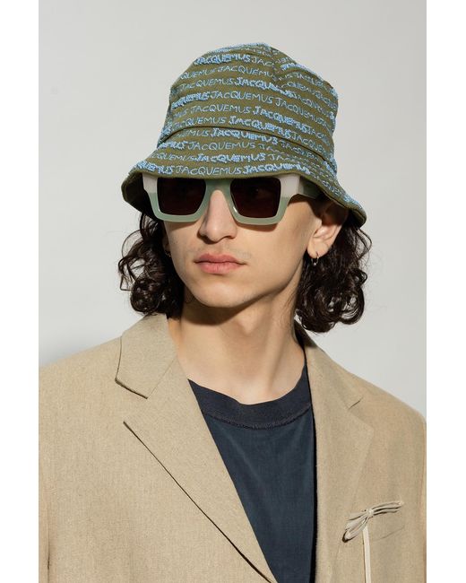 Jacquemus Pink Square Frame Sunglasses for men