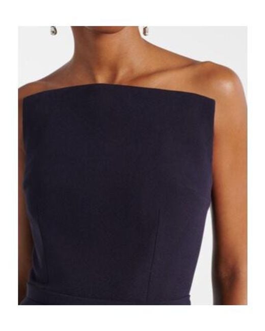 Safiyaa Blue Belted Crêpe Gown