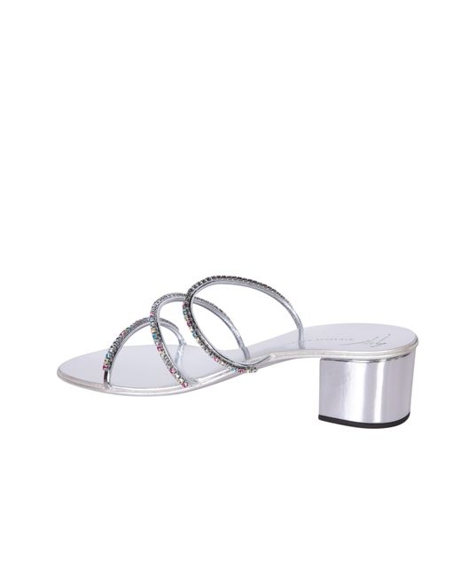 Giuseppe Zanotti White Dark Colorful 40Mm Mules
