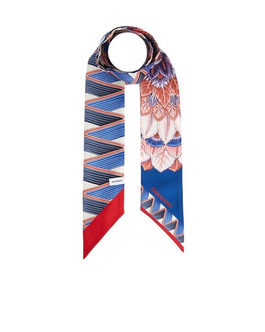 Ferragamo Blue Pattern Scarf