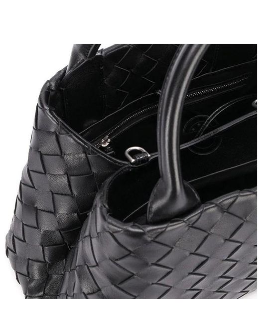 Bottega Veneta Black Intricciato Woven Shoulder Bag for men