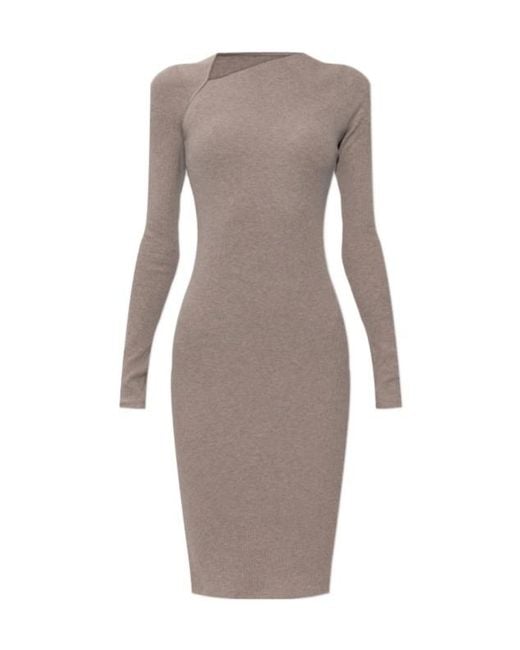 MM6 by Maison Margiela Gray Fitted Knitted Dress