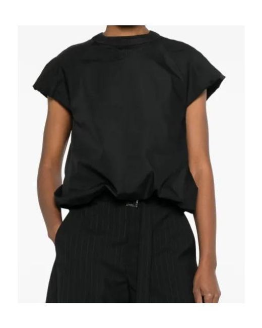 Sacai Black Poplin Open-Back Top