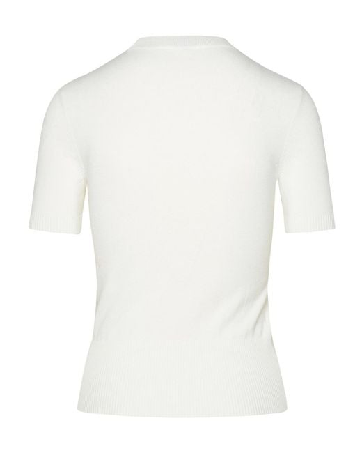 Patou White Logo Detail Sweater