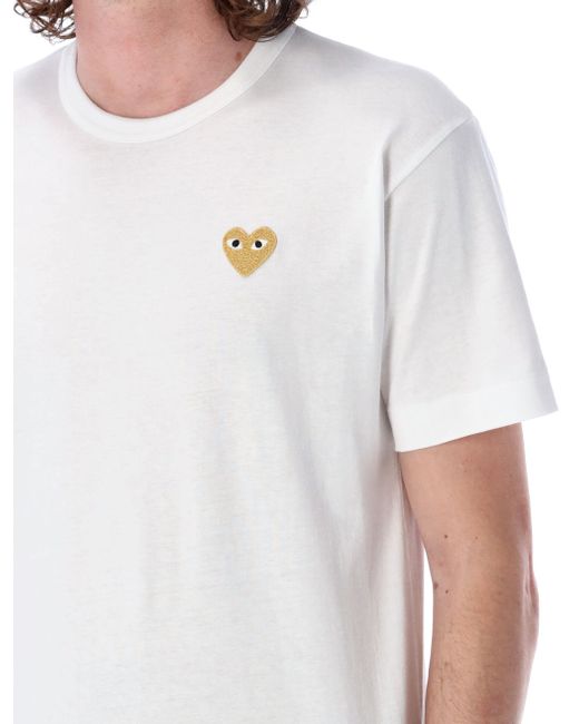COMME DES GARÇONS PLAY White T-Shirt With Round Neck And Short Sleeves for men