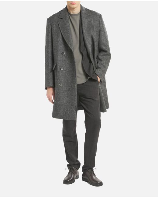 Barena Gray Double-Breasted Coat for men
