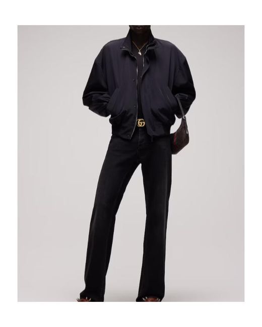 Gucci Blue High Neck Zip Blouson Jacket for men