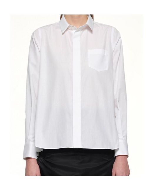 Sacai White Button-Up Long-Sleeved Shirt