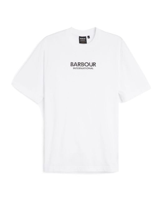 Barbour Men's White Logo Printed T-Shirt