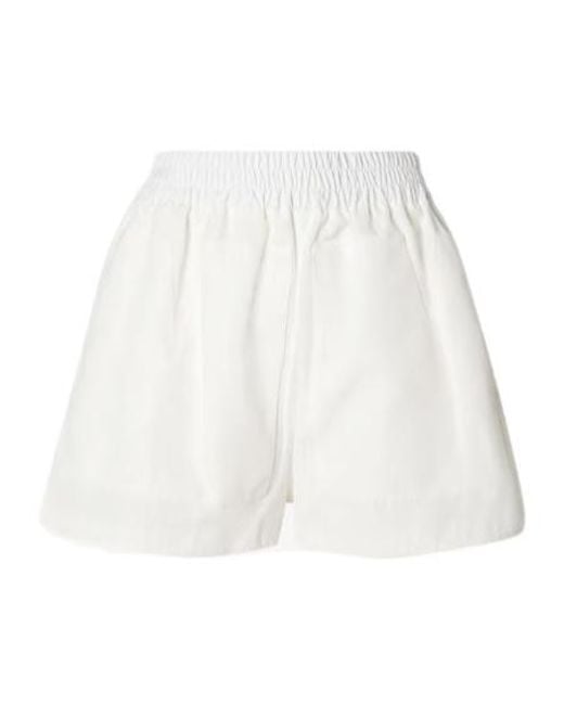 Fendi White Logo Embroidered Elasticated Waist Shorts