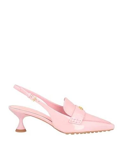 Tory Burch Pink Plus Size Pointed-Toe Patent Leather Sandals