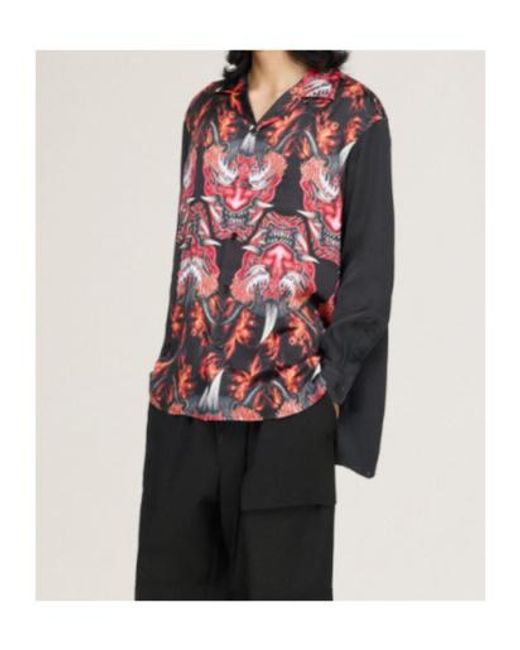 Y-3 Green Satin Graphic Shirt for men