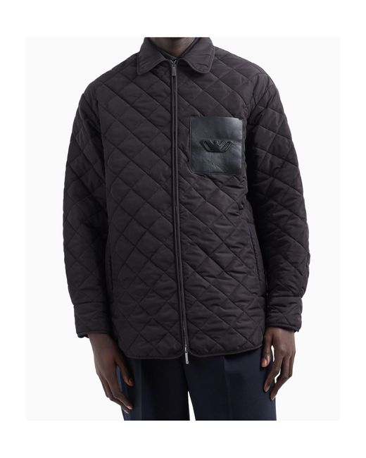 Emporio Armani Black Diamond Quilted Nylon Jacket for men